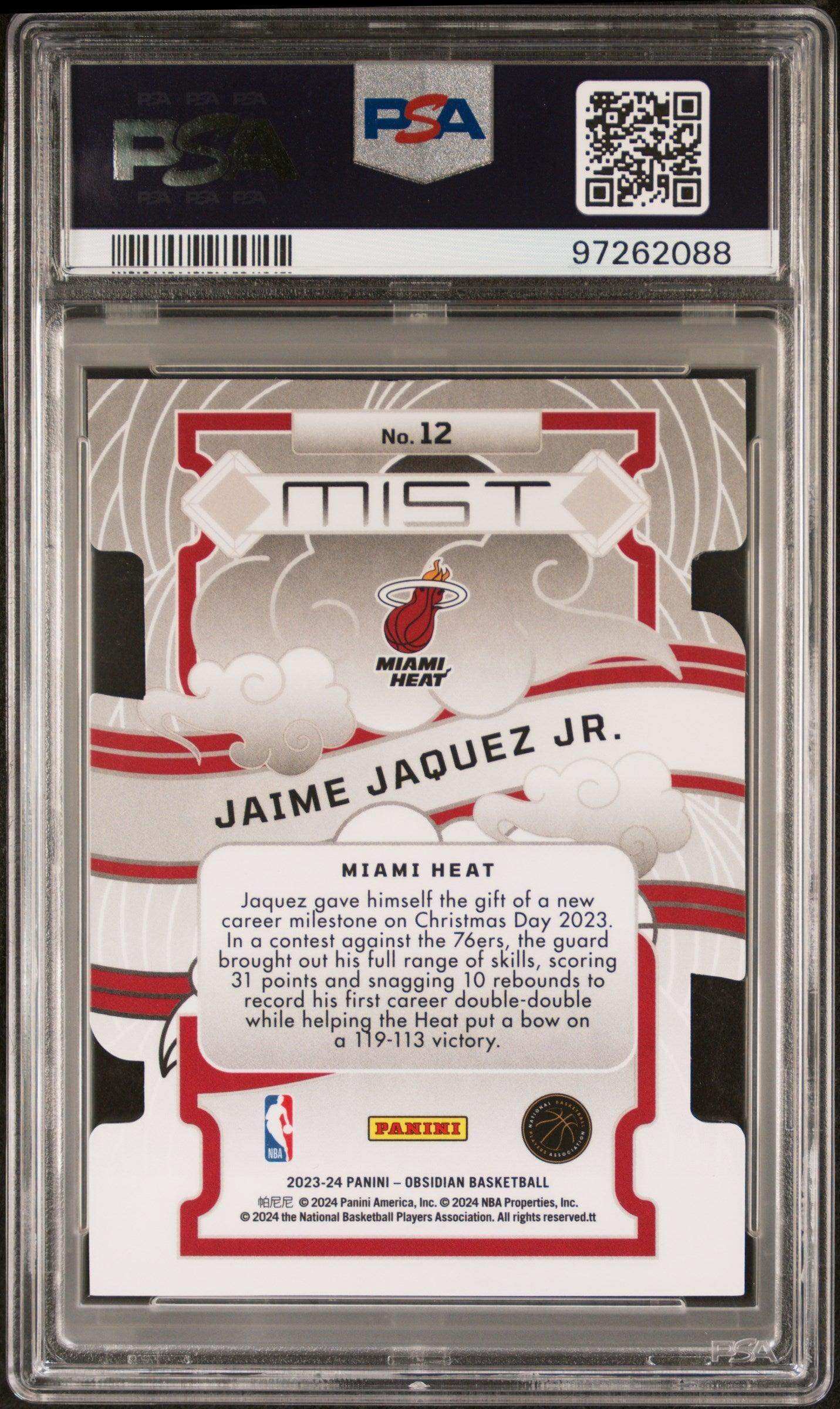 2023 Panini Obsidian Mist Jaime Jaquez JR. #12 PSA