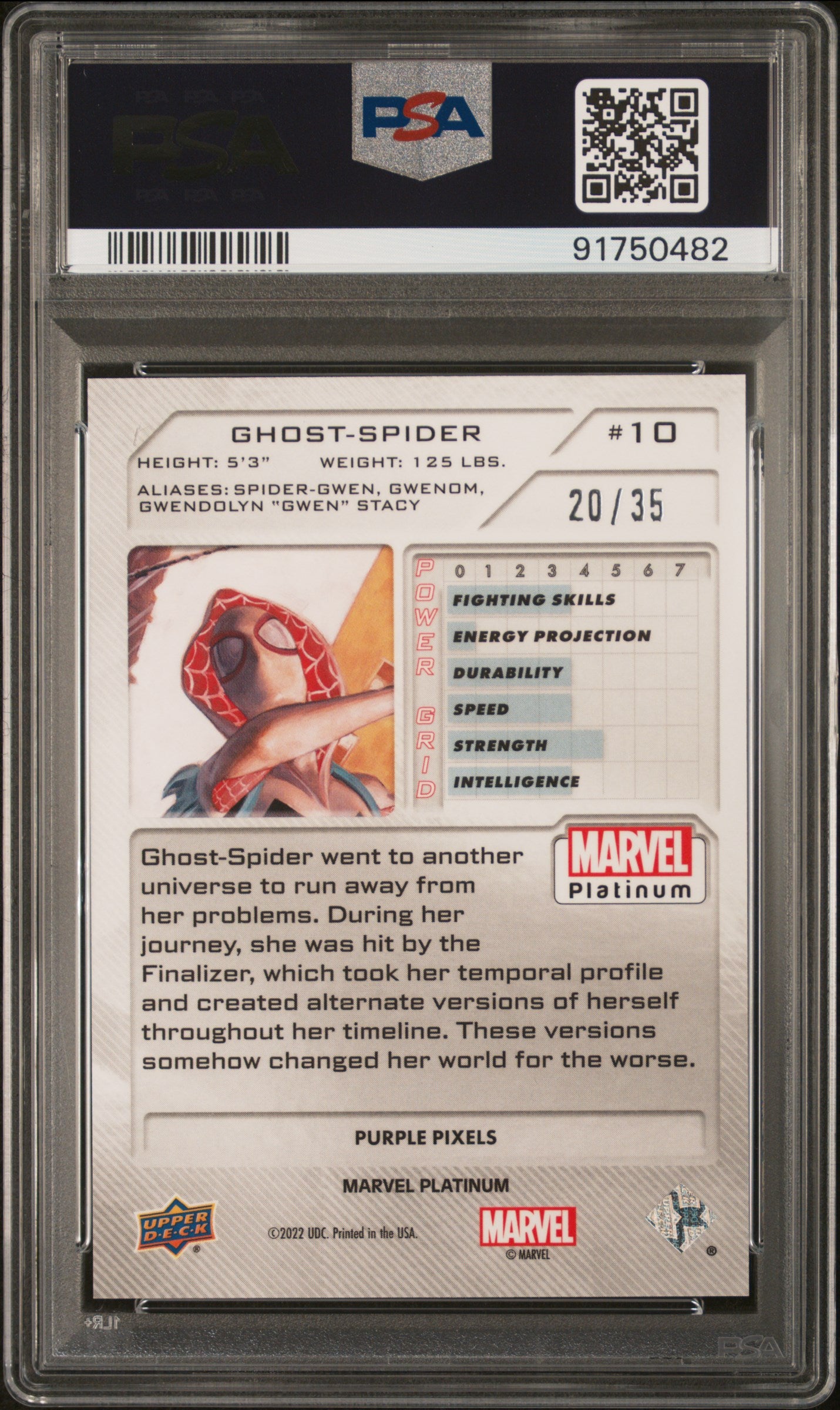 2023 Upper Deck Marvel Platinum Ghost-Spider #10 PSA 10