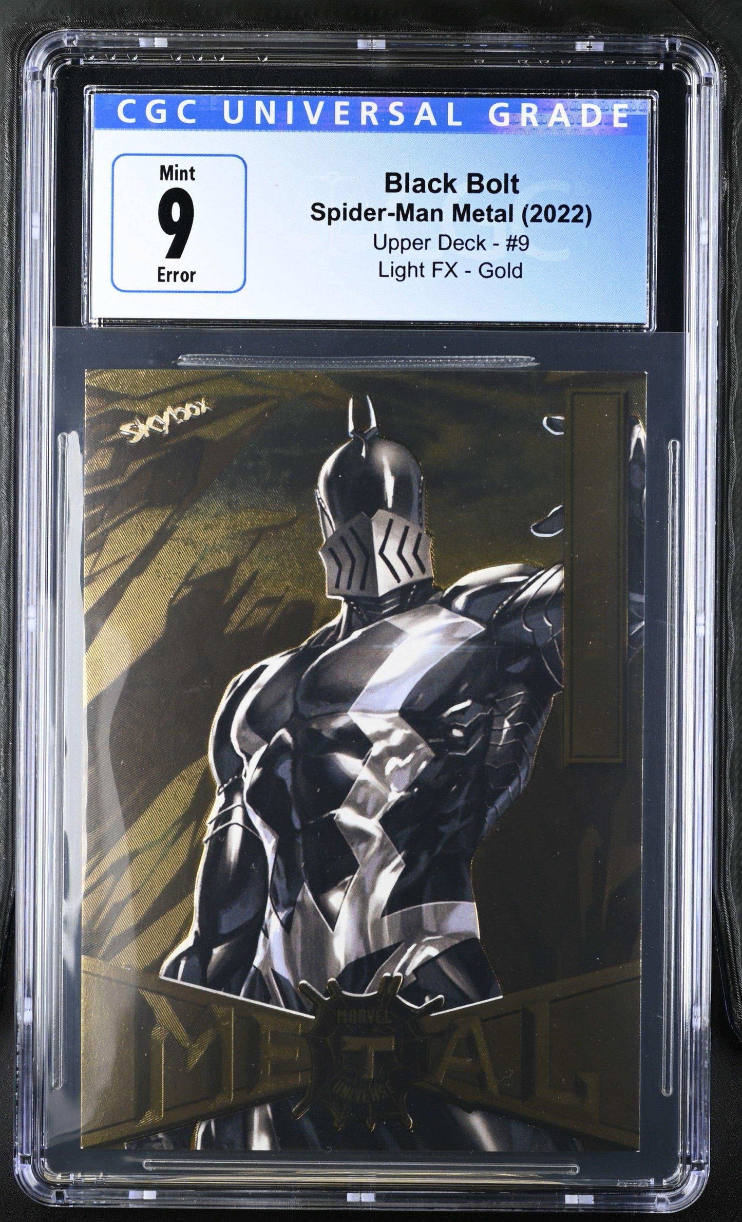 2022 Spider-Man Metal (2022 Upper Deck) Black Bolt #9 CGC 9