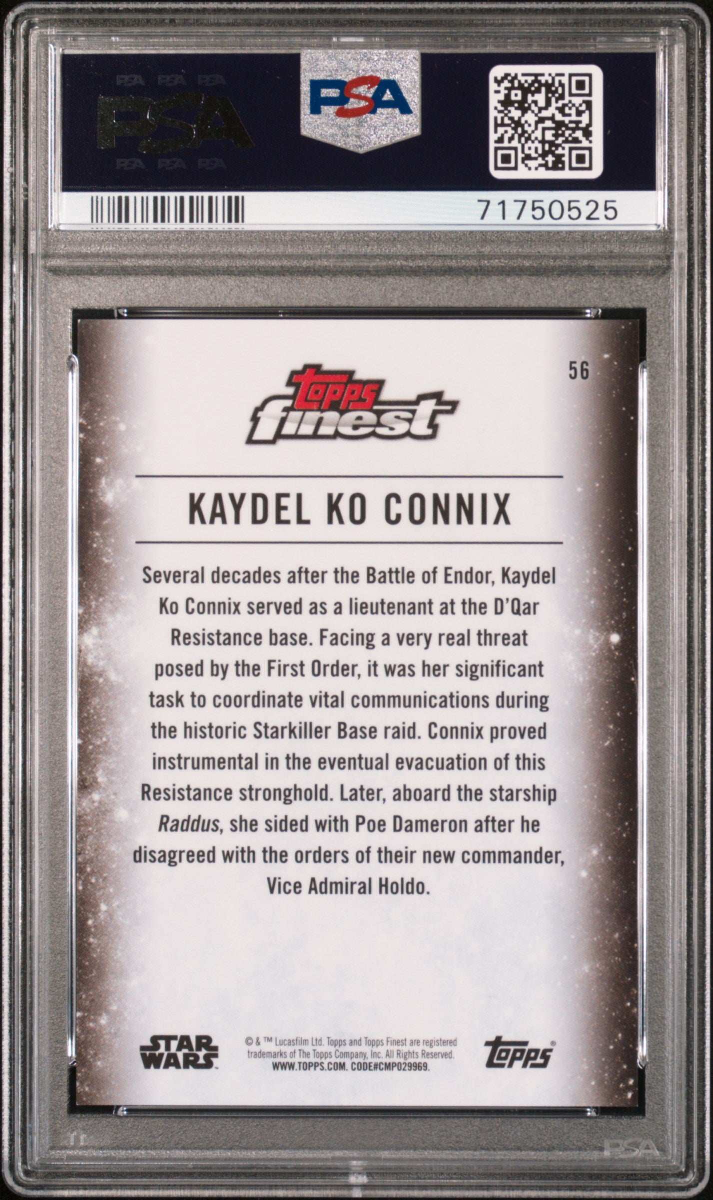 2018 Finest Star Wars Kaydel Ko Connix #56 PSA 10