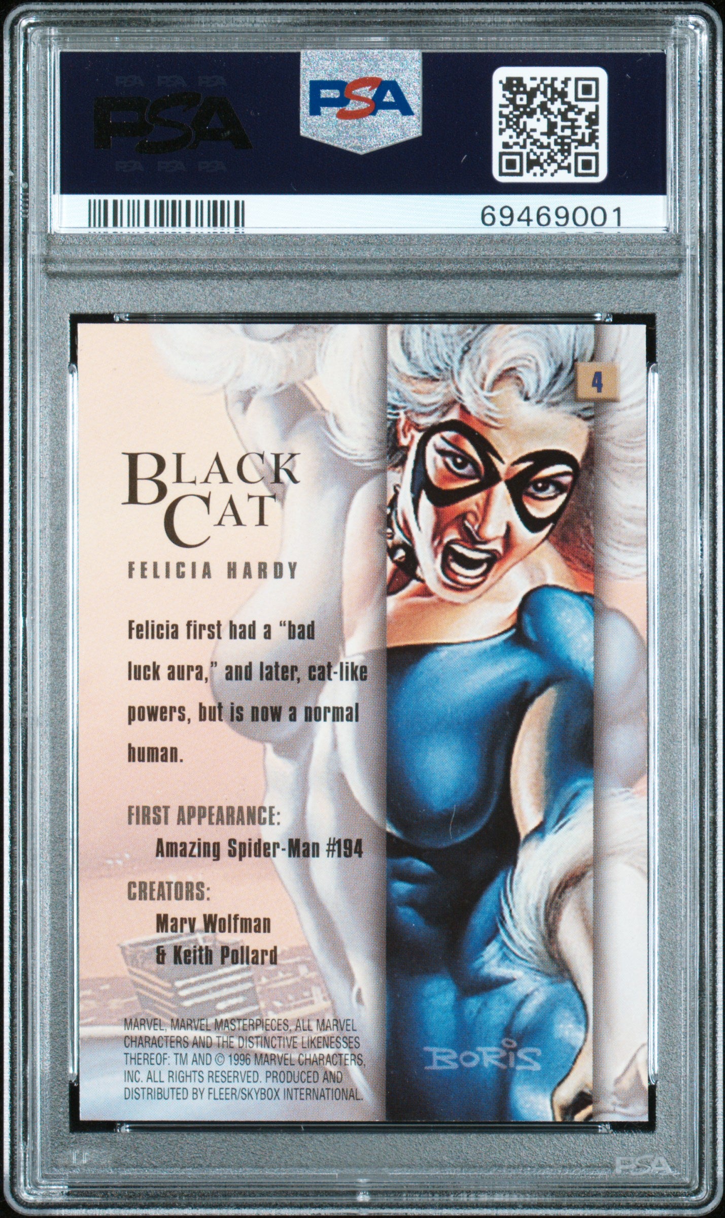 1996 Marvel Masterpieces Black Cat #4 PSA 9