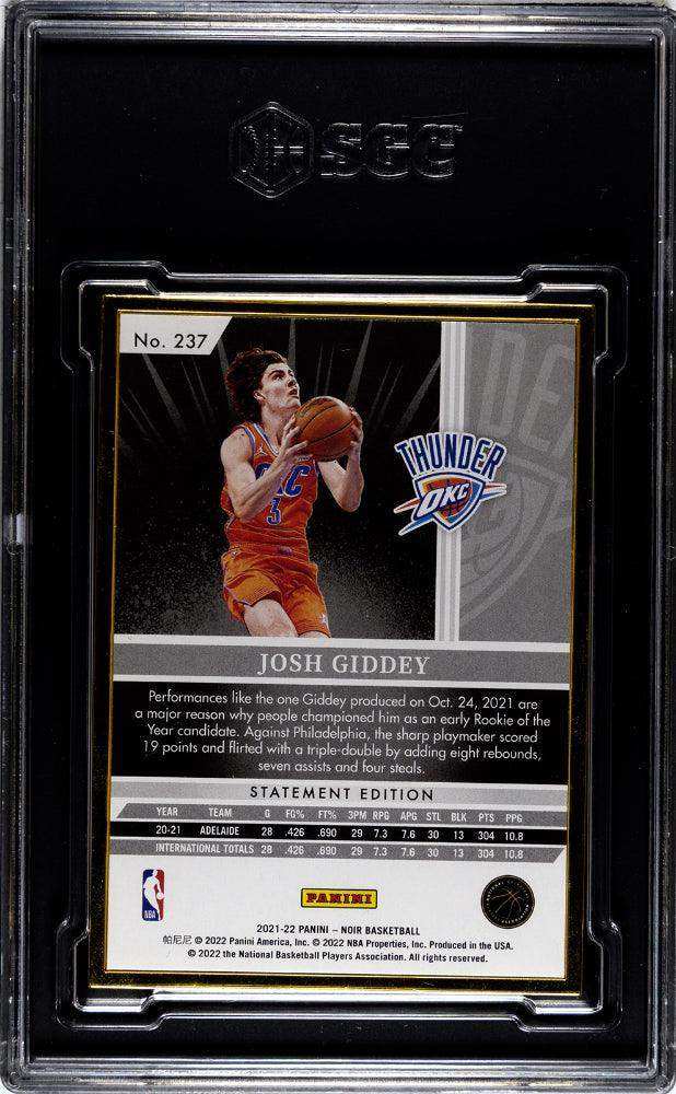 2021-22 Panini Noir Josh Giddey #237 SGC 9