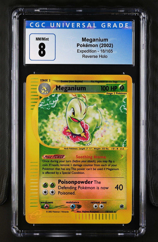 2002 Pokémon TCG Meganium #18/165 English CGC 8