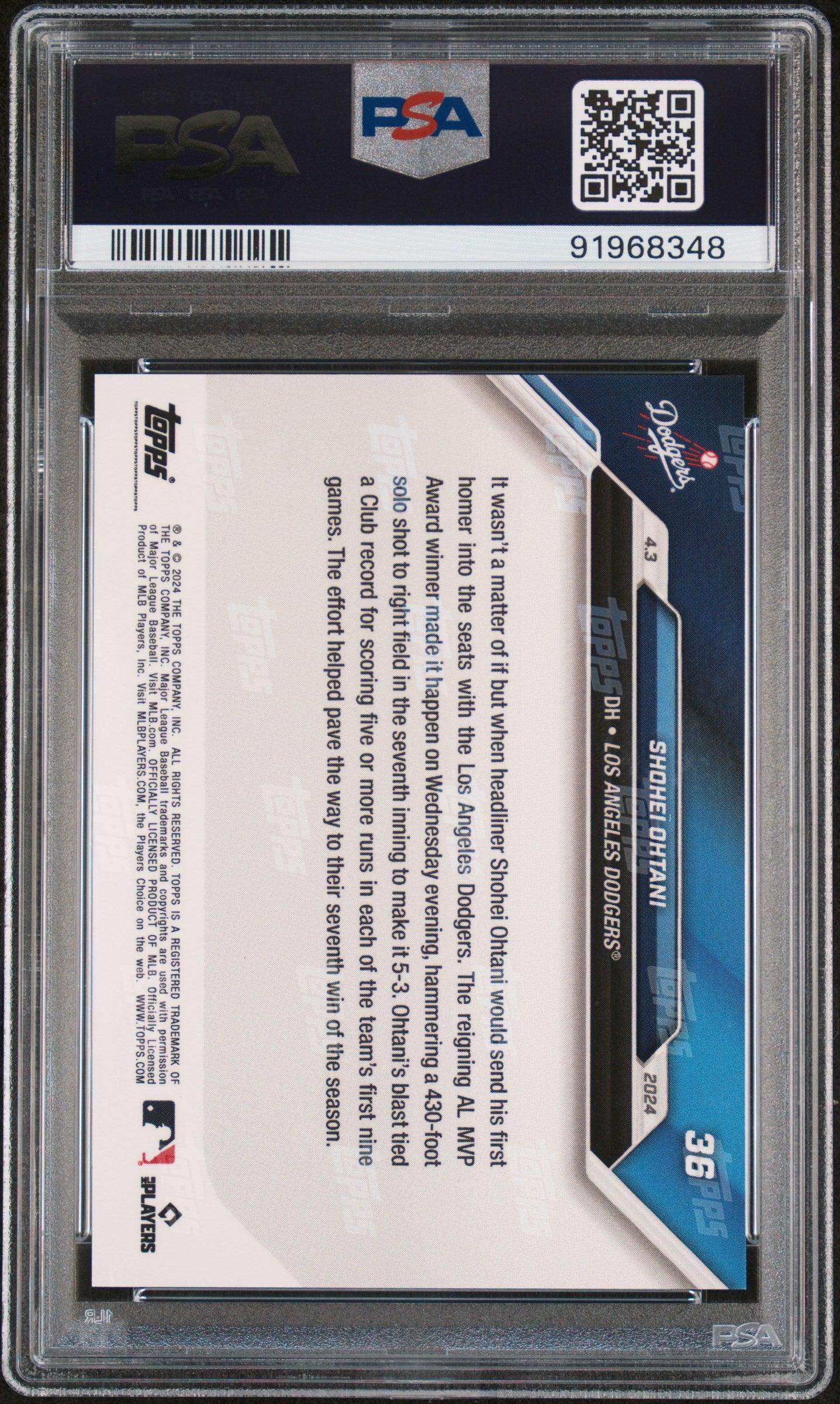 2024 Topps Now Shohei Ohtani #36 PSA 10