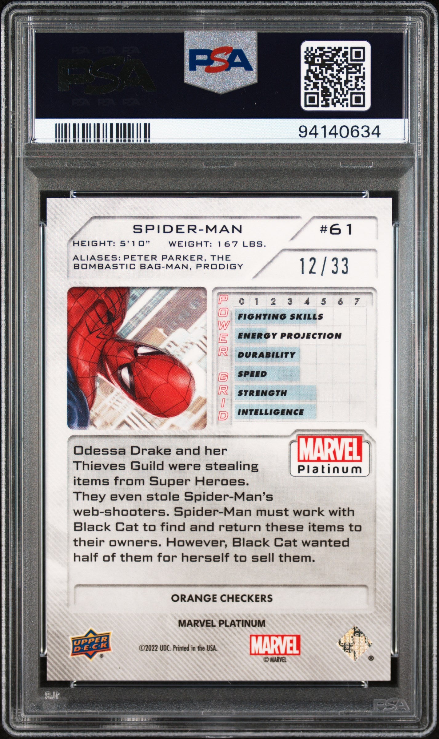 2023 Upper Deck Marvel Platinum Spider-Man #61 PSA 10