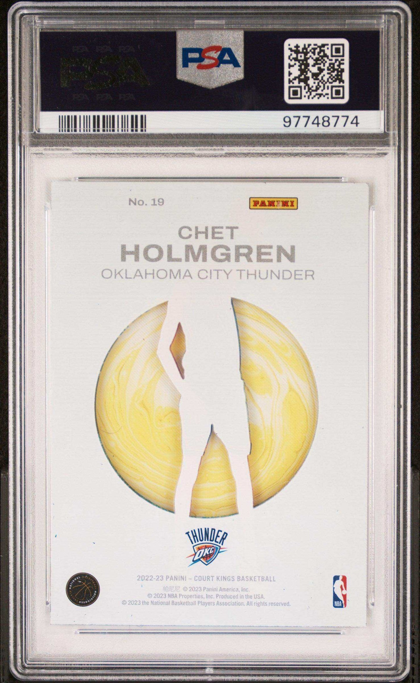 2022 Panini Court Kings Acetate Rookies Chet Holmgren #19 Acetate Rookies PSA