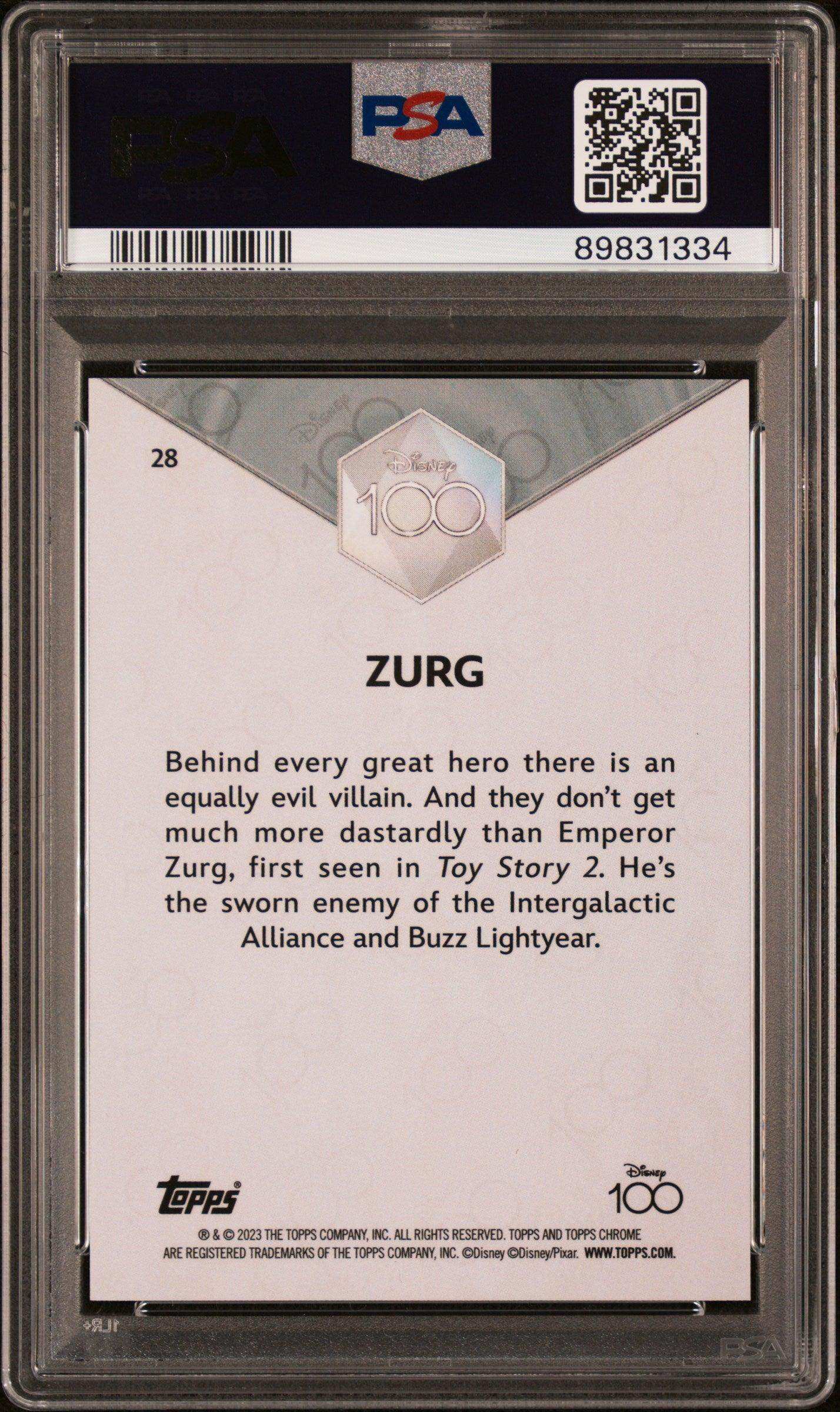 2023 Topps Chrome Disney100 Zurg #28 PSA 10