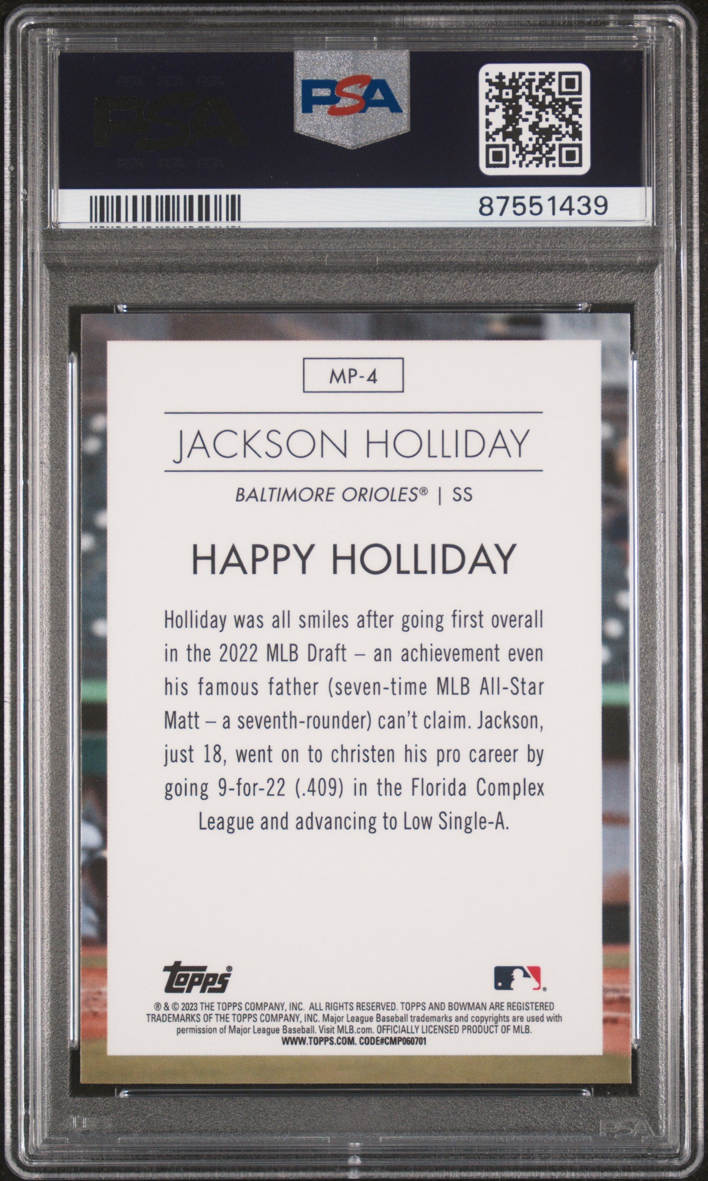 2023 Bowman Modern Prospects Jackson Holliday #MP4 PSA 10