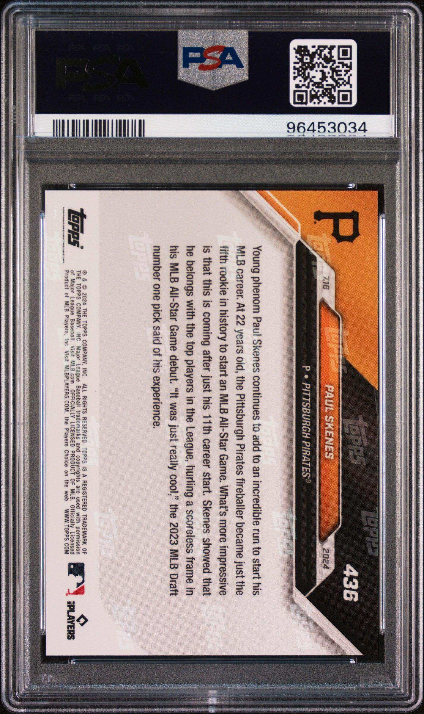 2024 Topps Now Paul Skenes #436 PSA 10