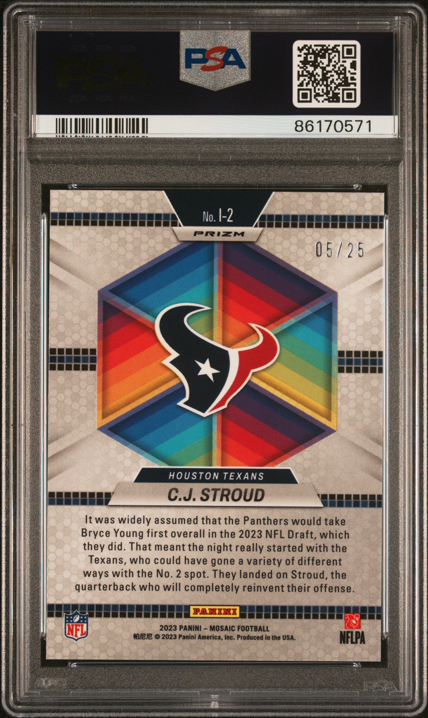 2023 Panini Mosaic Introductions CJ Stroud #I2 White PSA 10