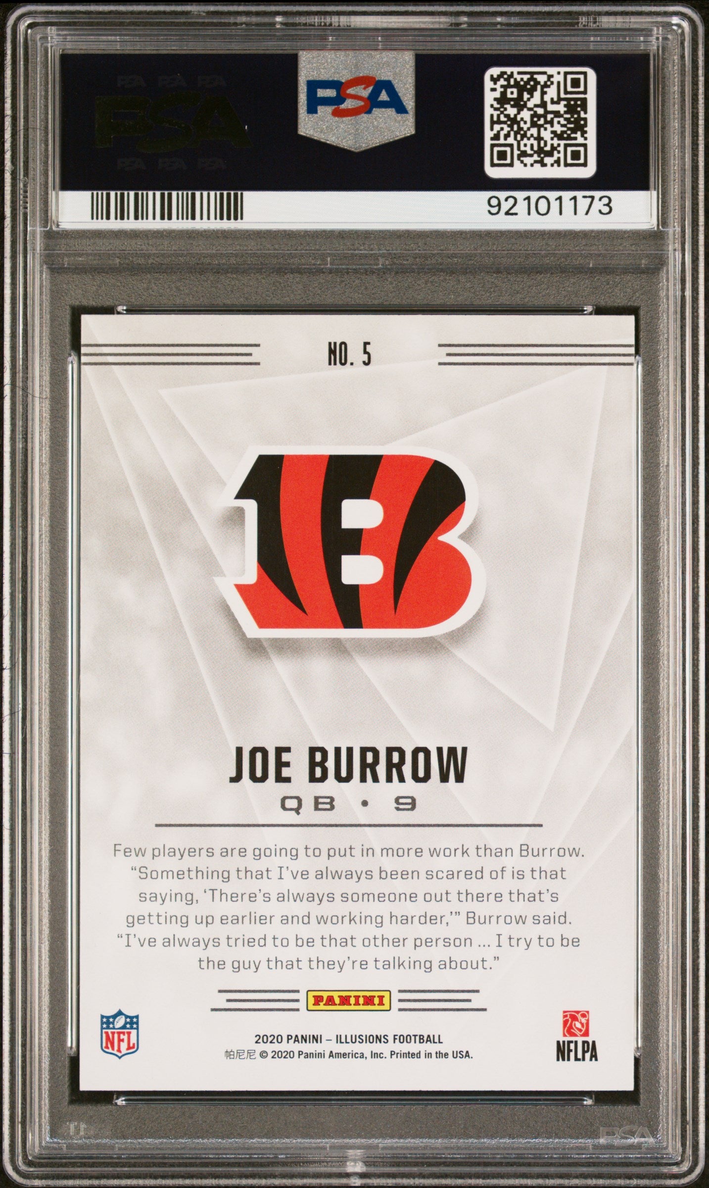 2020 Panini Illusions Joe Burrow #5 Retail PSA 10