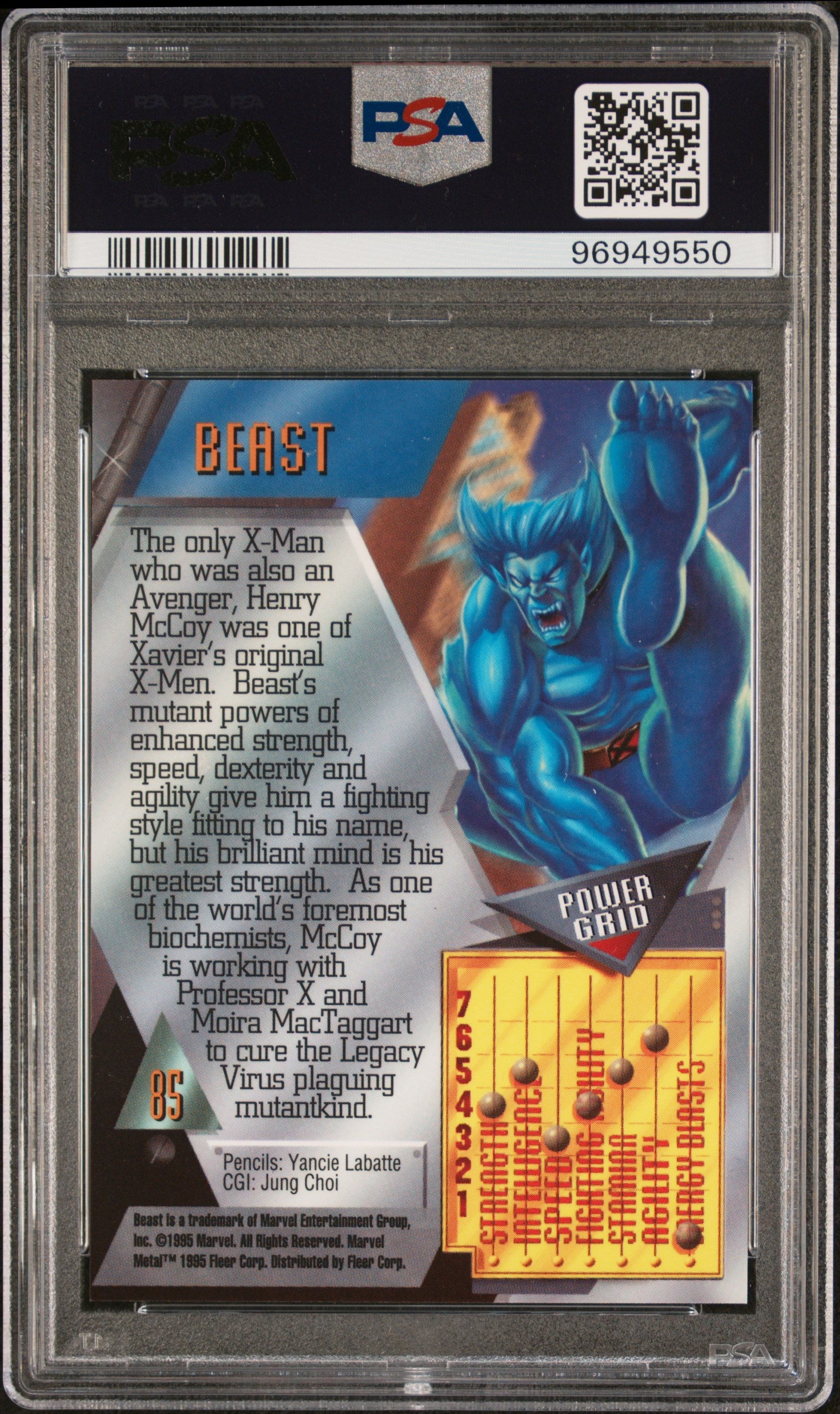 1995 Marvel Metal Beast #85 PSA 8