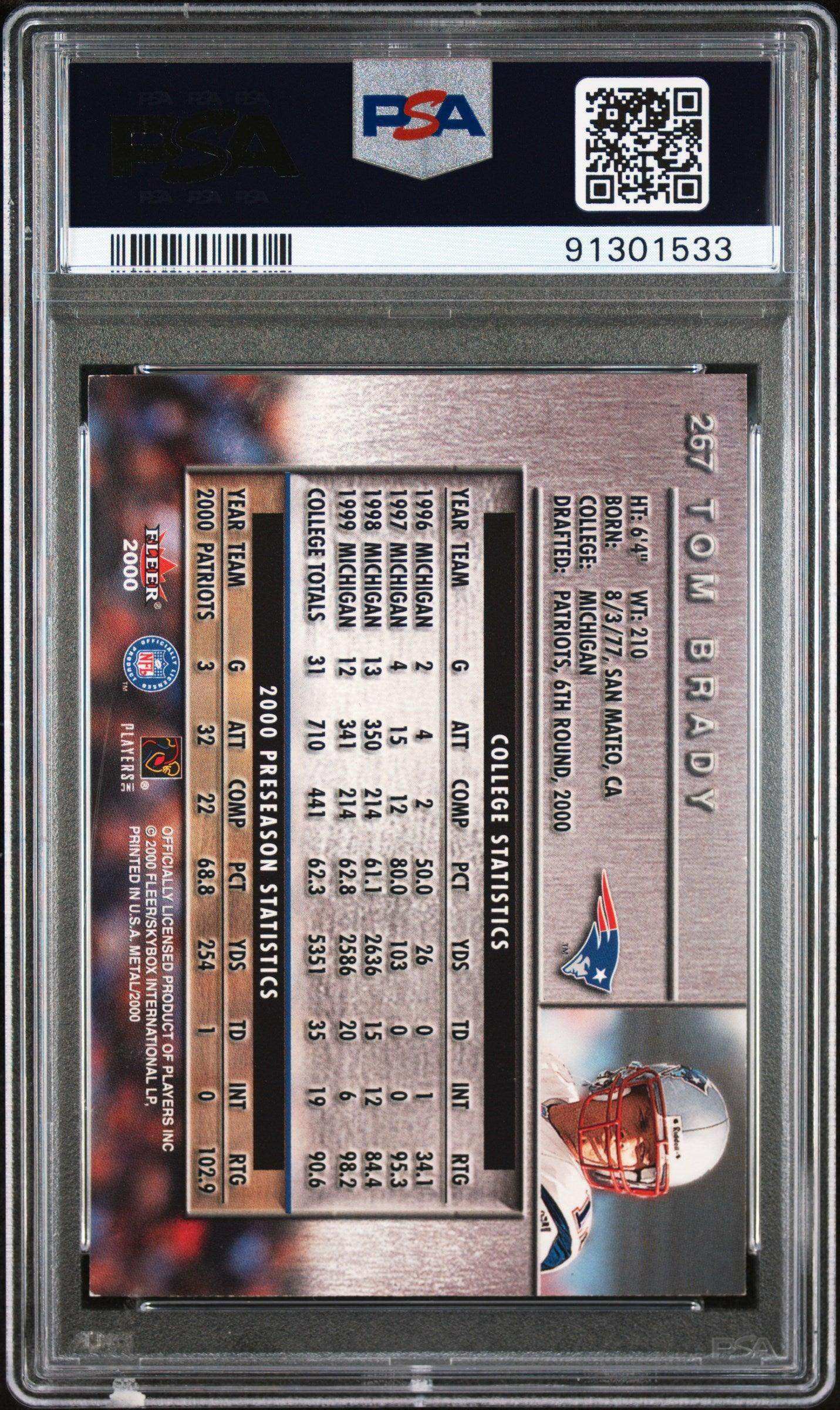 2000 Metal Tom Brady #267 PSA 5