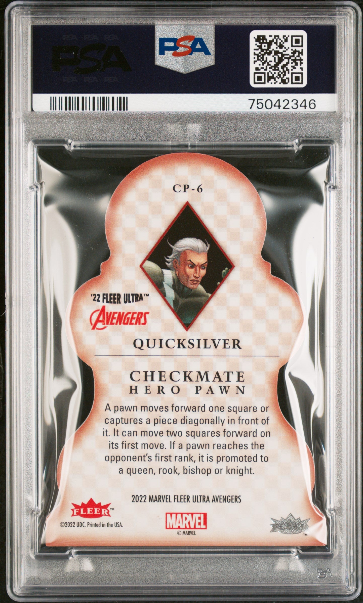 2022 Fleer Ultra Avengers Checkmate Quicksilver #CP6 PSA 10