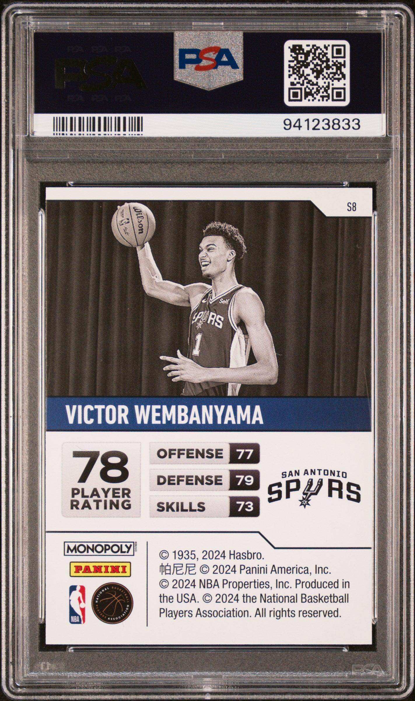 2023 Panini Prizm Monopoly Starter Deck Victor Wembanyama #S8 PSA 10