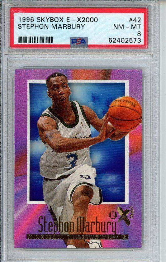 1996 Skybox E-X2000 Stephon Marbury #42 PSA 8