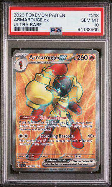 2023 POKEMON PAR EN-PARADOX RIFT ARMAROUGE ex ULTRA RARE #218 PSA GEM MT 10