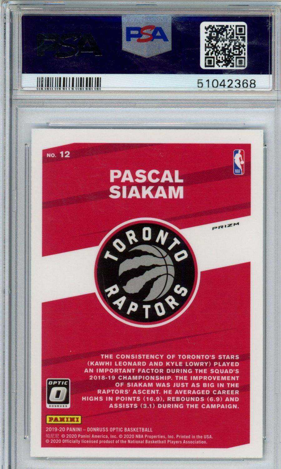 2019 Panini Donruss Optic My House! Pascal Siakam #12 My House! Purple PSA