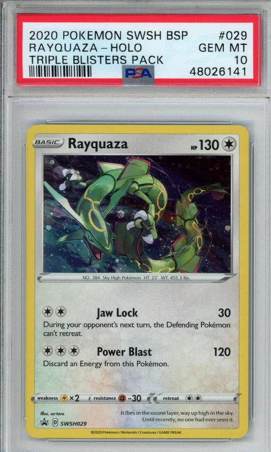 PokéMon TCG Rayquaza #029 Triple Blisters Pack PSA 10