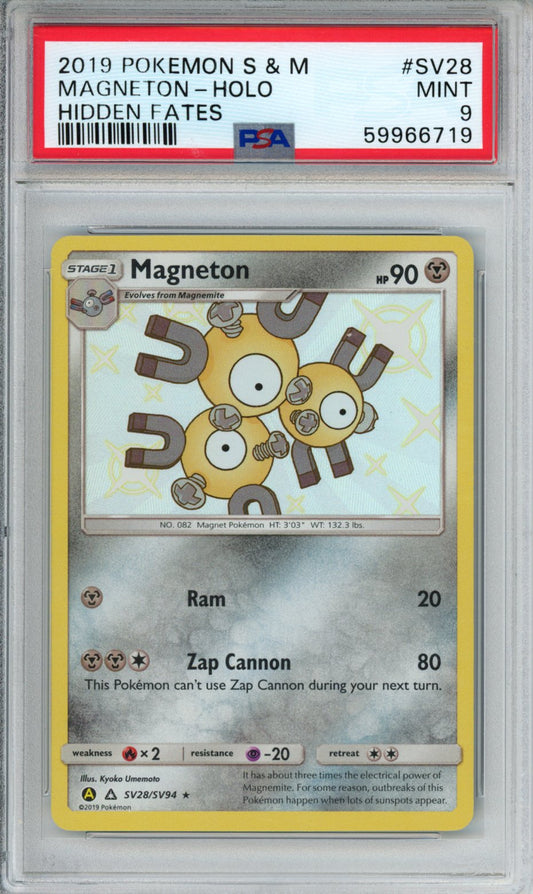 PokéMon TCG Magneton #SV28 Mongolian Hidden Fates PSA 9