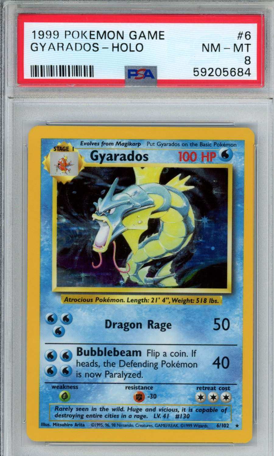 PokéMon TCG Gyarados #6 PSA 8