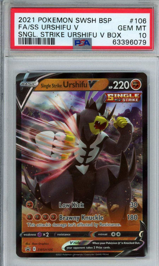 PokéMon TCG Sngl. Strike Urshifu V #106 Sngl. Strike Urshifu V Box PSA 10