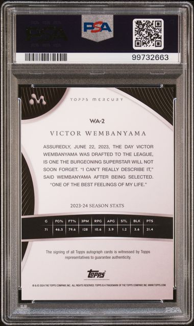 WEMBY MERCURY AUTO PSA 10 99732663