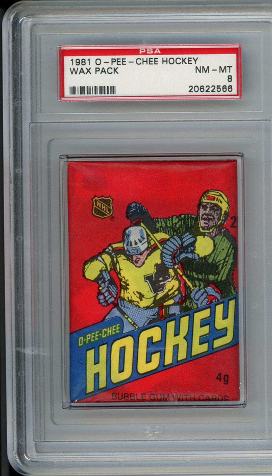 1981 O.P.C. Hockey Wax Pack Wax Pack PSA 8