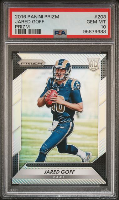 2016 PANINI PRIZM JARED GOFF PRIZM #208 PSA GEM MT 10