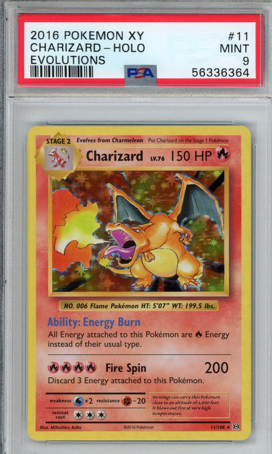 PokéMon TCG Charizard #11 Evolutions PSA 9