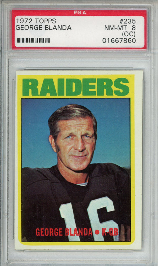 1972 Topps George Blanda #235 Oc PSA 8