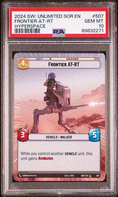 2024 STAR WARS: UNLIMITED SPARK OF REBELLION FRONTIER AT-RT HYPERSPACE #507 PSA GEM MT 10