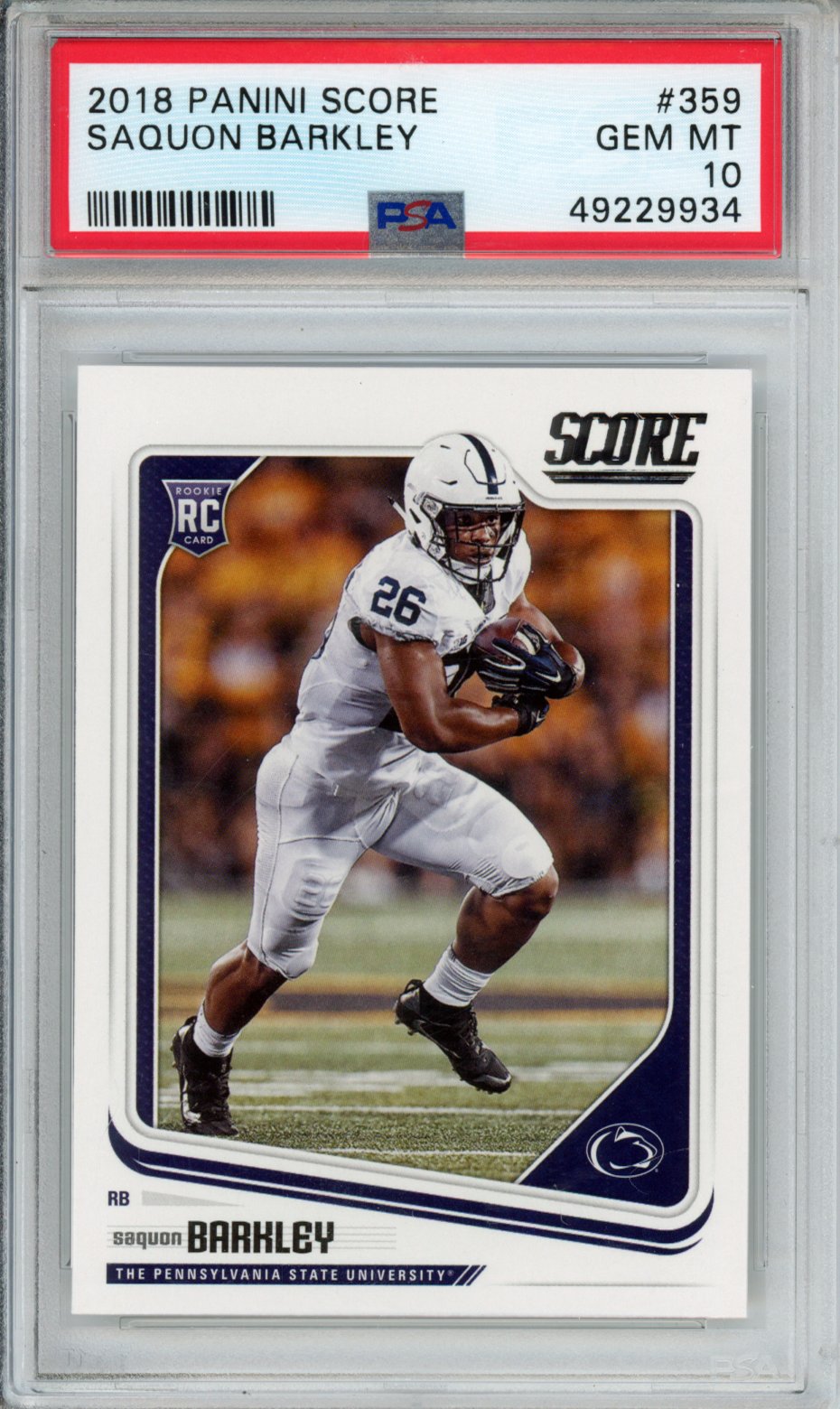 2018 Panini Score Saquon Barkley #359 PSA 10