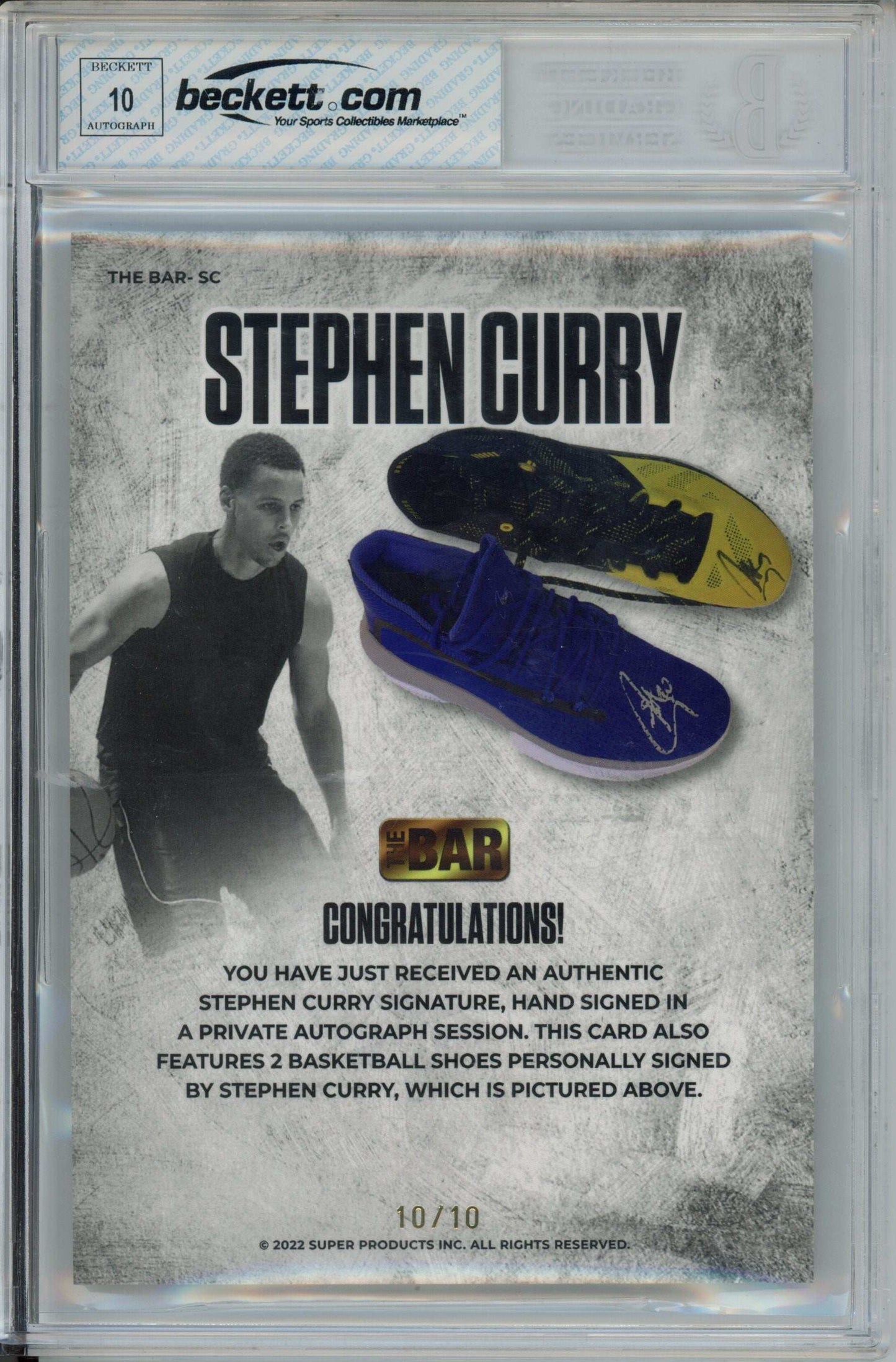 2022 The Bar Stephen Curry Shoes #SC BGS 7 Auto 10