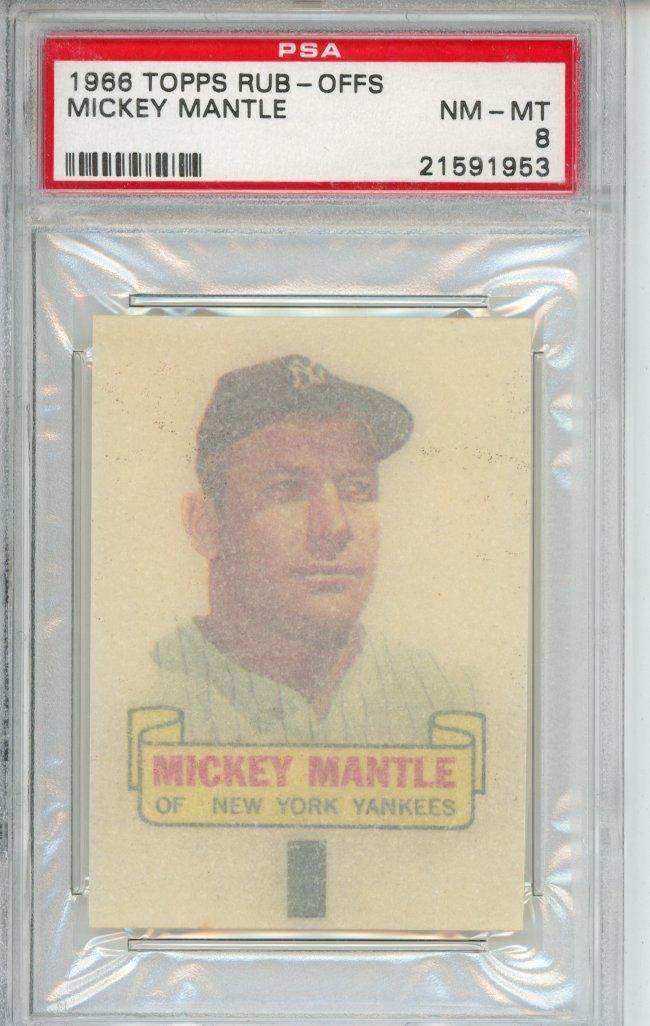 1966 Topps Rub-Offs Mickey Mantle PSA 8