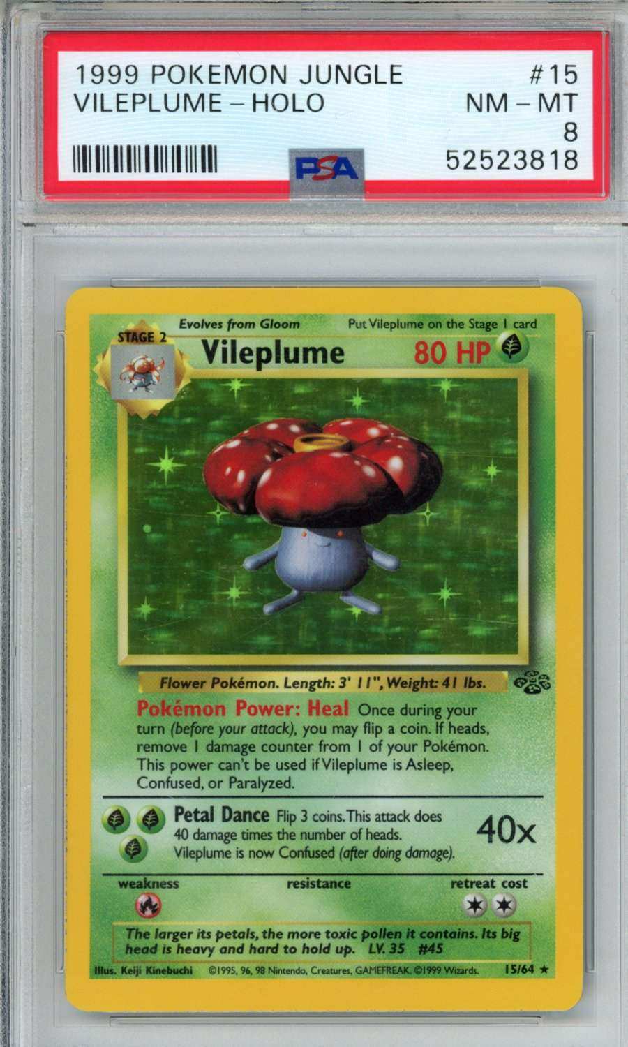 PokéMon TCG Vileplume #15 PSA 8