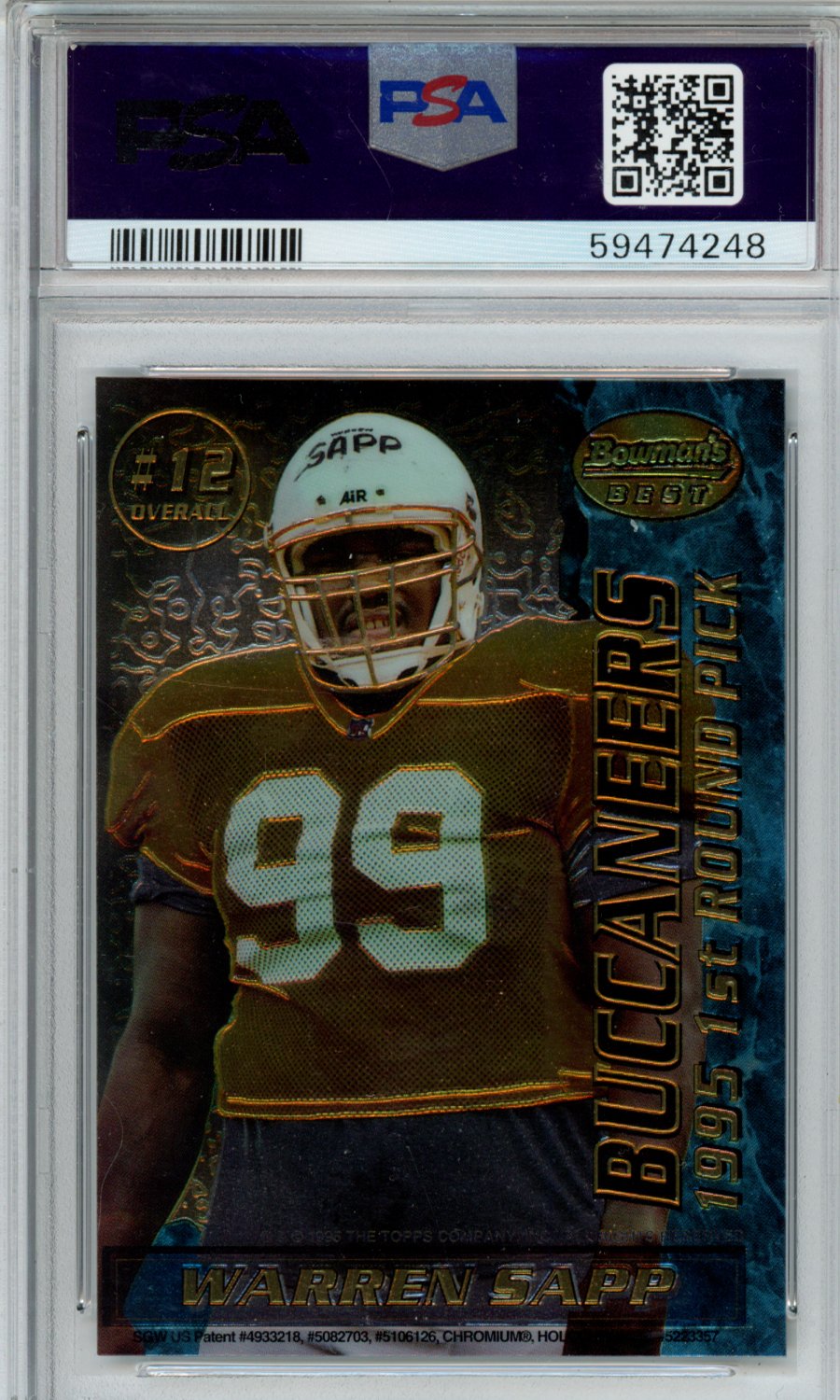 1995 Bowman's Best Mirror Image W. Sapp A. Glenn #12 PSA 9