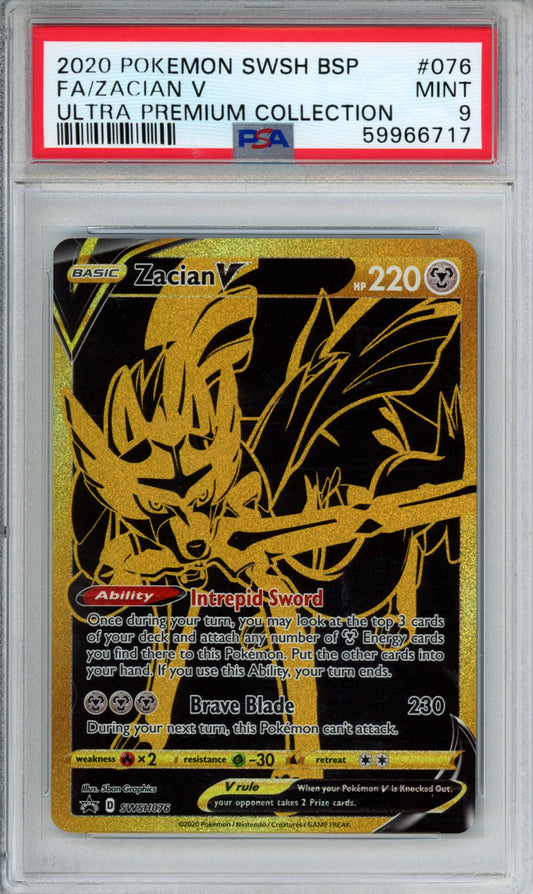 PokéMon TCG Zacian V Fa #076 Ultra Premium Collection PSA 9