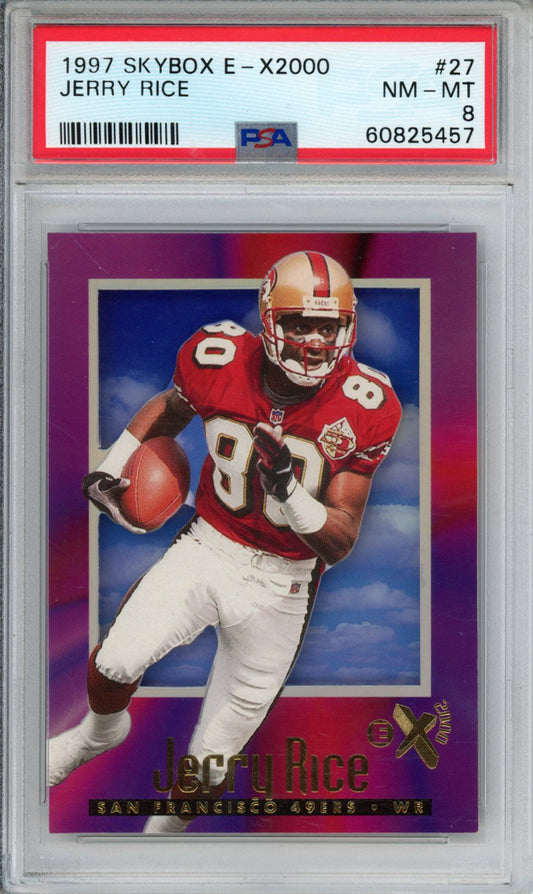 1997 Skybox E-X 2000 Jerry Rice #27 PSA 8