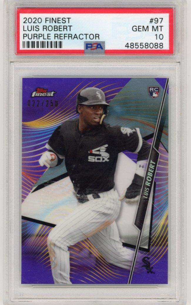 2020 Finest Luis Robert #97 Purple Refractor PSA 10