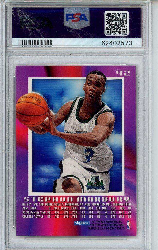 1996 Skybox E-X2000 Stephon Marbury #42 PSA 8