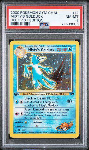 2000 POKEMON GYM CHALLENGE MISTY'S GOLDUCK HOLO-1ST EDITION #12 PSA NM-MT 8