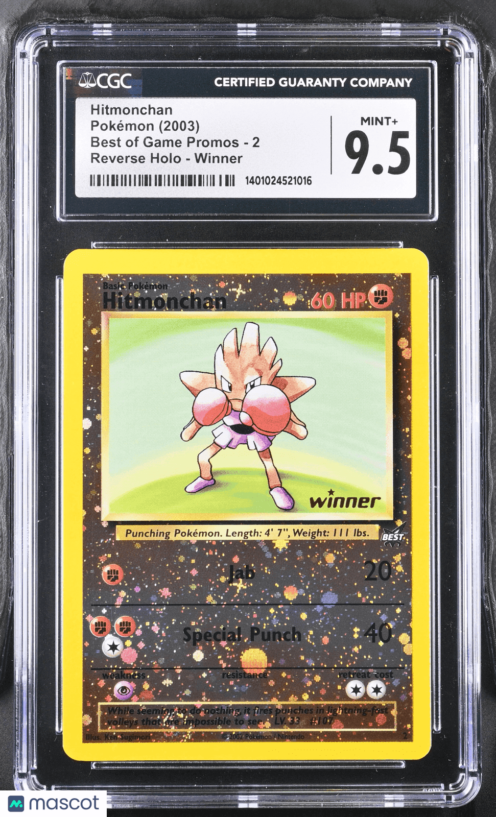 2003 Pokémon Hitmonchan #2 English CGC 9.5