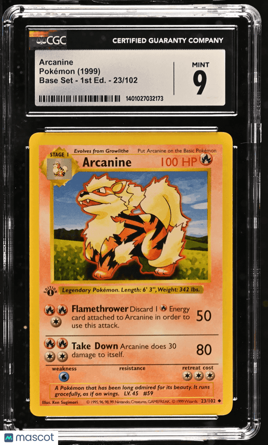 1999 Pokémon TCG Arcanine #23/102 English CGC 9