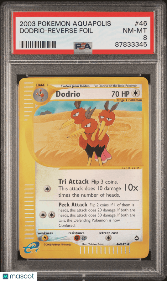 2003 PokéMon TCG Dodrio-Reverse Foil #46 Polish PSA 8