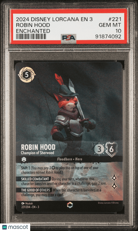 2024 Disney Lorcana TCG Robin Hood #221 PSA 10