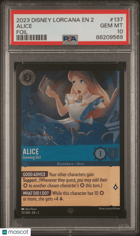 2023 Disney Lorcana TCG Alice #137 PSA 10