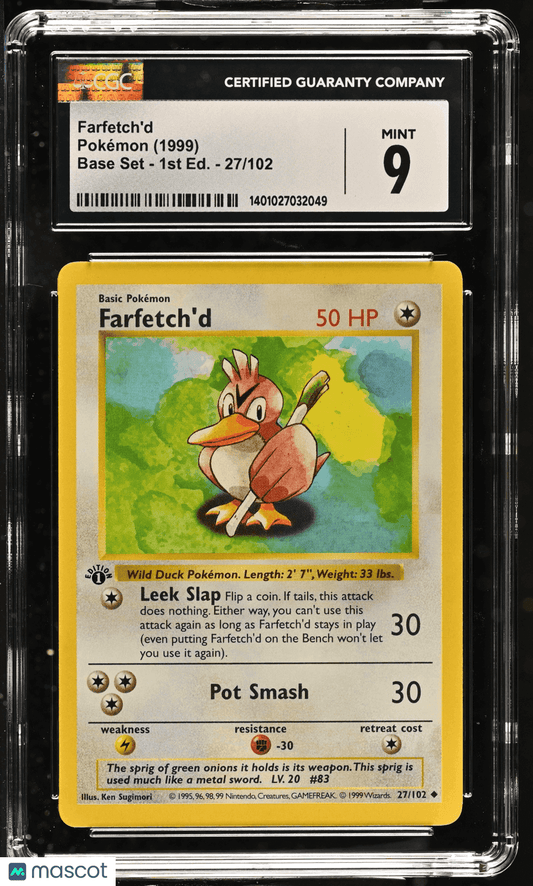 1999 Pokémon TCG Farfetch'd #27/102 English CGC 9