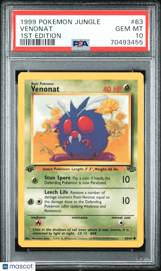 1999 Pokemon Jungle Venonat #63 PSA 10