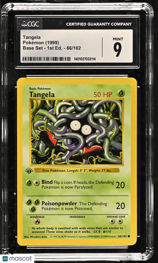 1999 Pokémon TCG Tangela #66/102 English CGC 9